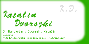 katalin dvorszki business card